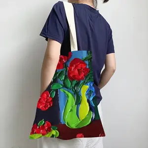 Roses And Cherries Shopping Bag (Linen)