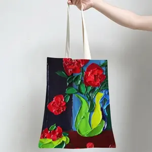 Roses And Cherries Shopping Bag (Linen)