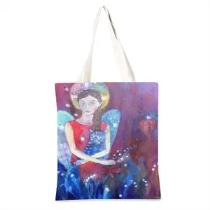 Angel With Cat Shopping Bag (Linen)