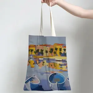 Harbor In The South Of France Shopping Bag (Linen)