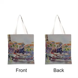 Sanary Sur Mer A Mediterranean Harbour Shopping Bag (Linen)