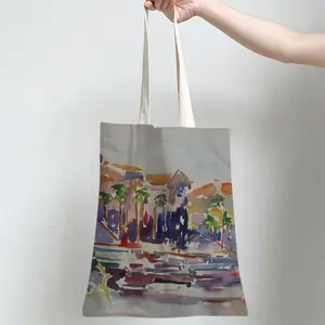 Sanary Sur Mer A Mediterranean Harbour Shopping Bag (Linen)