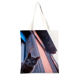 City Cat Shopping Bag (Linen)