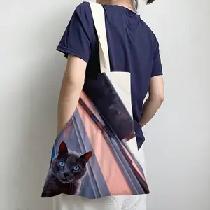 City Cat Shopping Bag (Linen)