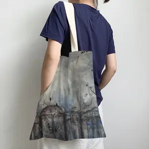 Blackbirds In Winter Shopping Bag (Linen)