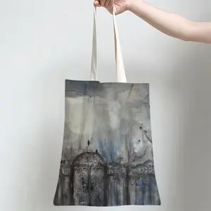 Blackbirds In Winter Shopping Bag (Linen)