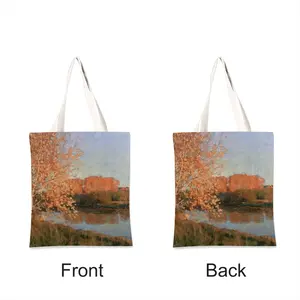 Autumn Evening On The Msta River Shopping Bag (Linen)