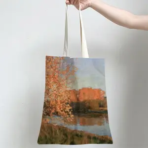 Autumn Evening On The Msta River Shopping Bag (Linen)