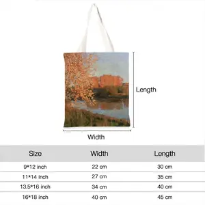 Autumn Evening On The Msta River Shopping Bag (Linen)