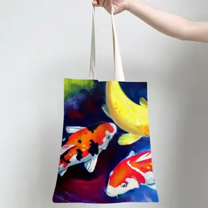 Koi Fish In The Pond Shopping Bag (Linen)