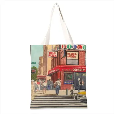 Billiards On 34Th St New York City Shopping Bag (Linen)