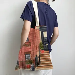 Brooklyn Apartment New York City Shopping Bag (Linen)