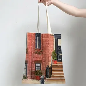 Brooklyn Apartment New York City Shopping Bag (Linen)