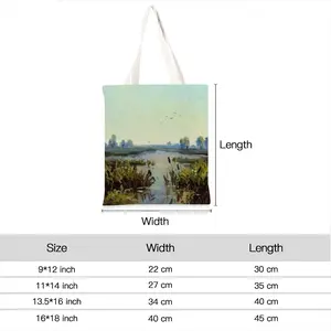 Sunrise Lake With Reeds Shopping Bag (Linen)