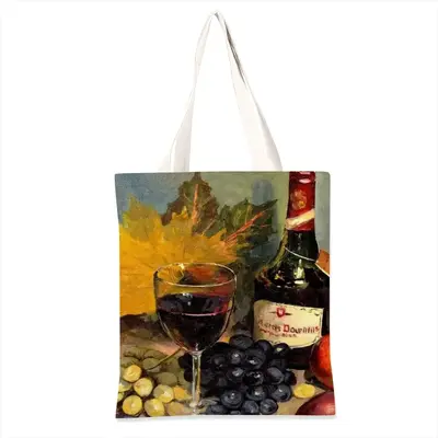 Bright Still Life With Wine Shopping Bag (Linen)