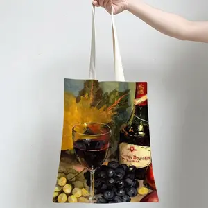 Bright Still Life With Wine Shopping Bag (Linen)