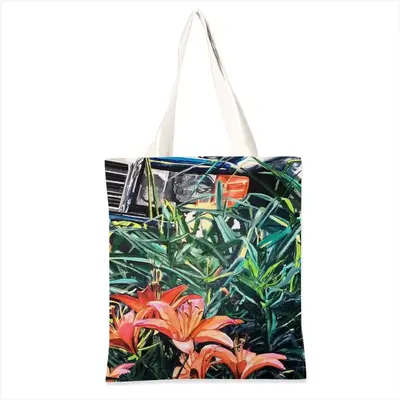 Mercedes With Lilies Shopping Bag (Linen)