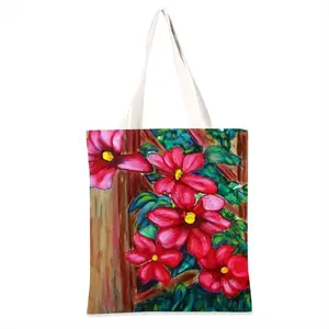 Climatis On Fence Shopping Bag (Linen)