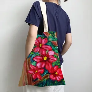 Climatis On Fence Shopping Bag (Linen)