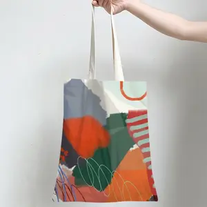 Modern Extra Large Orange Shopping Bag (Linen)