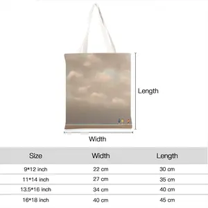 Beach With Three Visitors And A Pole Shopping Bag (Linen)