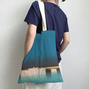 One Small Boat With Deep Blue Sky Shopping Bag (Linen)