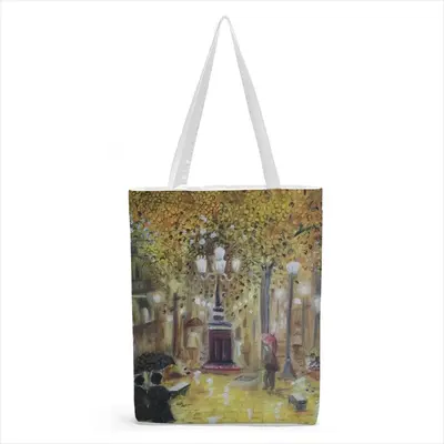 Barcelona On A Rainy Night Shopping Bag (Canvas)