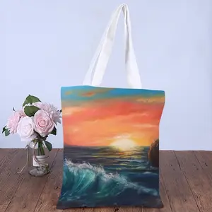 Big Sea Sunset Shopping Bag (Canvas)