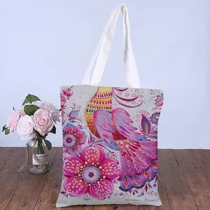 Pink Bird Of Hope Shopping Bag (Canvas)