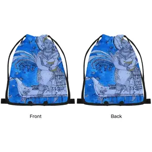 Drawing Ink - Blue Diva Drawstring Bag