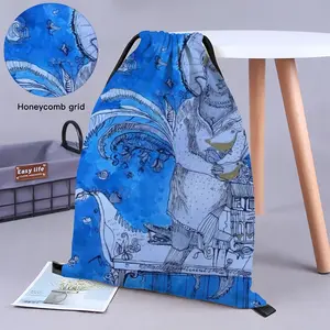 Drawing Ink - Blue Diva Drawstring Bag