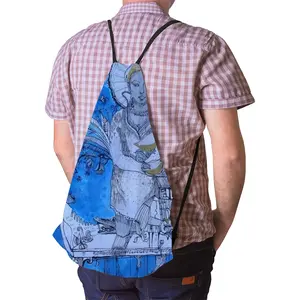 Drawing Ink - Blue Diva Drawstring Bag