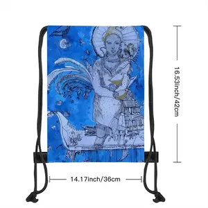 Drawing Ink - Blue Diva Drawstring Bag