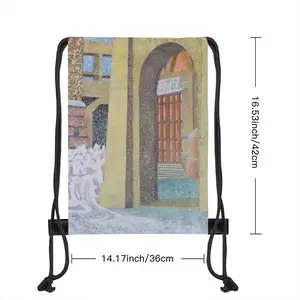 A Crowd Began To Form Drawstring Bag