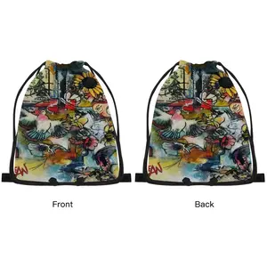 Postcard Drawstring Bag