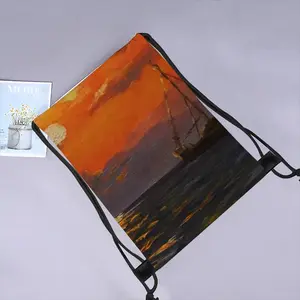 Beautiful Sunset On The Sea Drawstring Bag