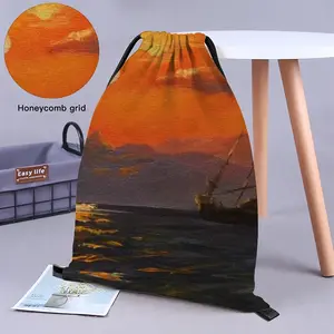 Beautiful Sunset On The Sea Drawstring Bag