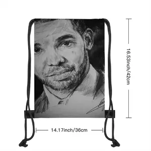 Aubrey Drake Graham Portrait Drawstring Bag