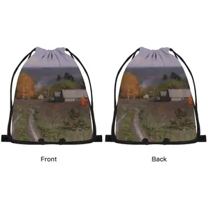 Autumn Village Nikolaevka Drawstring Bag