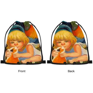 Innocent Kiss Of Angel Drawstring Bag