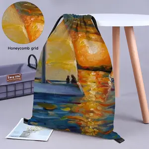 Sailboat In The Sunset Drawstring Bag