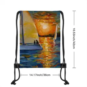 Sailboat In The Sunset Drawstring Bag