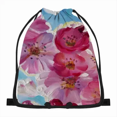 Sakura Cherry Blossoms Drawstring Bag