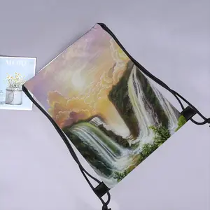 Among The Waterfalls Drawstring Bag