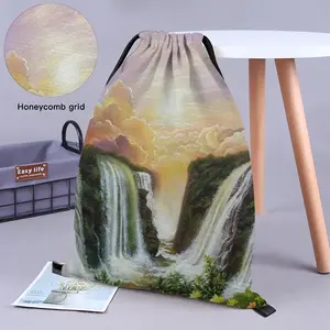 Among The Waterfalls Drawstring Bag