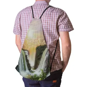 Among The Waterfalls Drawstring Bag