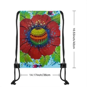 Flower Planet Drawstring Bag