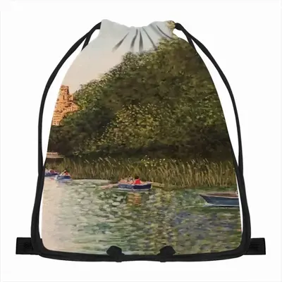 Row Boats In Central Park New York City Drawstring Bag