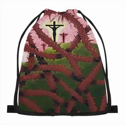 Calvary Through Thorns Drawstring Bag