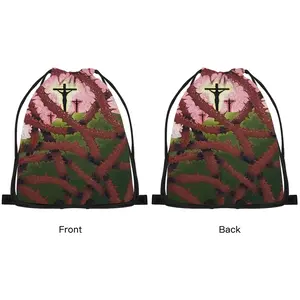 Calvary Through Thorns Drawstring Bag